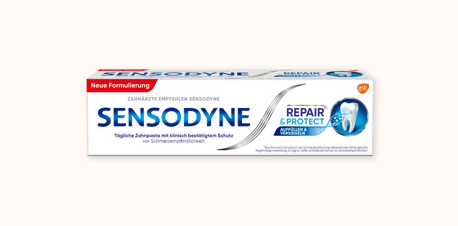 SENSODYNE Repair*
and Protect:Täglicher Schutz vor Schmerzempfindlichkeit